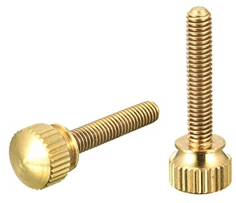 sourcing map 2Pcs Bouton Moleté Vis, M4x25mm Laiton Épaule Boulons Étagé Poignée Boutons Attaches pour PC, Électronique, Mécanique