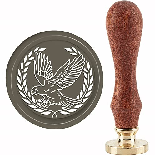 craspire Adler Wachssiegel Stempel Weizen Siegelwachs Stempel 30mm Retro Vintage Abnehmbarer Messing Stempelkopf Mit Holzgriff Für Hochzeitseinladungen Karten Geschenkverpackung