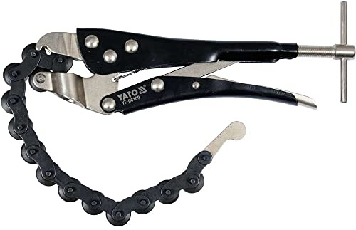 YATO Profi Auspuff Kettentrenner, 250 mm, 18-95 mm, für Stahl, Kupfer, PVC, Aluminium mit einer Stärke bis 2,5 mm, Kettenschneider Kettenrohrschneider Kettenrohrabschneider Auspuff Schneider