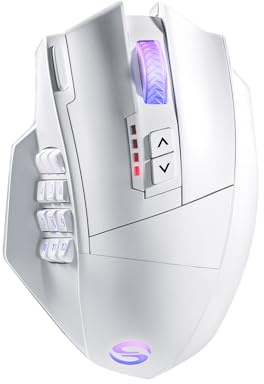 UtechSmart Venus Pro - Mouse da gioco MMO wireless, sensore ottico 16.000 DPI, tecnologia di trasmissione 2,4 GHz, design ergonomico, illuminazione RGB Chroma 16M, 16 pulsanti programmabili, fino a 70