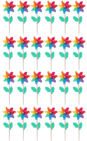 BESPORTBLE Pz Fiore Arcobaleno Mulini a Arcobaleno Mulino a Di Fiori Girandole Per Cortile e Giardino Mini Mulino a Di Legno Campanelli Eolici Colorato Bambino