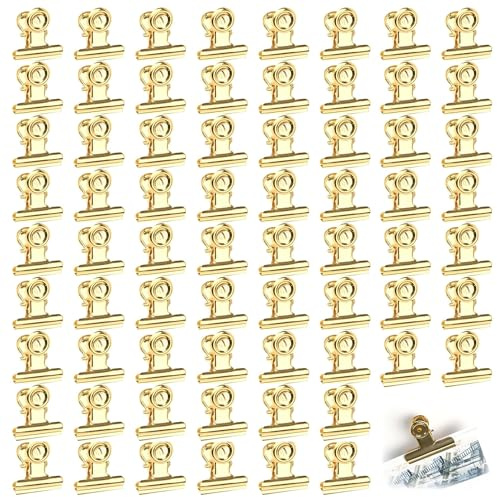 Bulldog Clips - Gold Flipchart & Buchstaben Clips - 60 Stück, Pack für Bilder, Fotos, Küche, Heim, Büro Zubehör