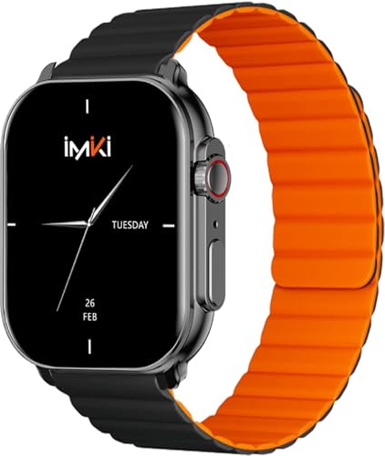 IMIKI SF1 Smartwatch mit Magnetarmband, 2.01 Zoll AMOLED-Display, 15 Tage Akkulaufzeit, IP68 Wasserschutz, Messung von Blutsauerstoff und Herzfrequenz, 100+ Fitnessmodus, für Android und iOS geeignet
