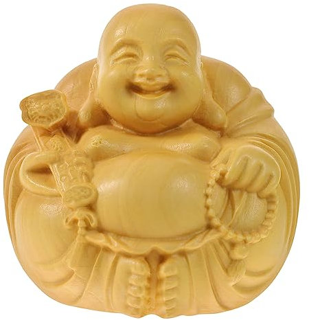 Zerodeko Carved Maitreya Buddha Holzskulptur Handgefertigte Dekoration Für Wohnzimmer Und Büro Spirituelles Ornament Mittelgroß Aus Hochwertigem Material
