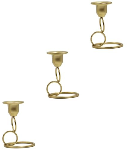 Ciieeo 3St Ring Kerzenhalter aus Metall dekorativer Kerzenhalter Kaminkerzenhalter Hochzeitsdekorationen Ornament Party-Kerzenhalter Kerzenhalter für zu Hause konisch