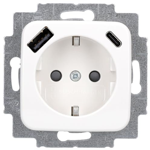 Busch-Jaeger 20 EUCB2USBAC-214 SCHUKO®-/USB-A+C Steckdose Safety+ Alpinweiß Reflex SI 2CKA002011A6296