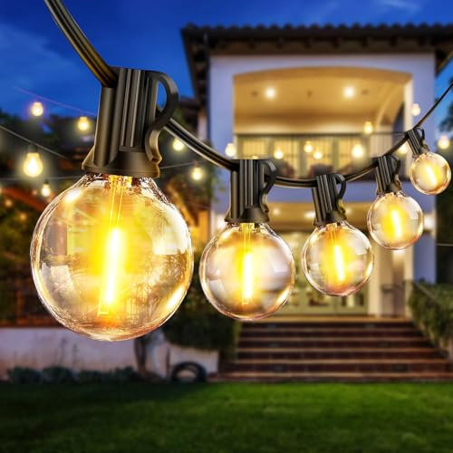 eisaro Catena luminosa per esterni, corrente LED, 19 m, catena luminosa da giardino con G40, 30 + 3 lampadine in plastica, IP44, impermeabile, per esterni e interni, terrazza, feste, balcone