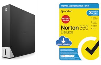 Seagate One Touch HUB 4TB Externe Festplatte + Norton 360 Deluxe 2026, Antivirensoftware für 3 Geräte