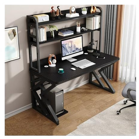 GLigeT Tavolo da Ufficio Tavolo da PC Desktop Home Desk Hutch Tavolo all-in-One Combo Hole Board Studio Tavolo da Gioco Camera da Letto Scrivania da Ufficio Scrivania Ufficio(Nero,110x60x170cm)
