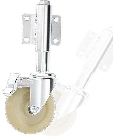 IMUNKT 100mm Federbelastete Torrollen Mit Bremse, Nylon-Torlaufrolle, Schwere Lenkrolle Tor Rad, Gefedert Rad, Für Bauernhöfe, Gärten Und Häuser(5in/123mm)