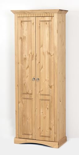 clever-moebel- 2-TRG. Dielenschrank kolonial, weiß oder gelaugt Schrank Kleiderschrank, Flurschrank (gelaugt), Möbel im Landhausstil