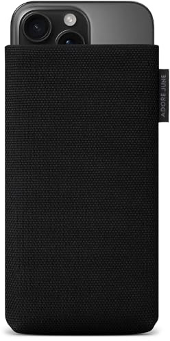 Adore June Handytasche Classic Recycled Schwarz kompatibel mit iPhone 16 Pro Max 2024, Moderne Nachhaltige R-PES Stoffe, Made in Europe