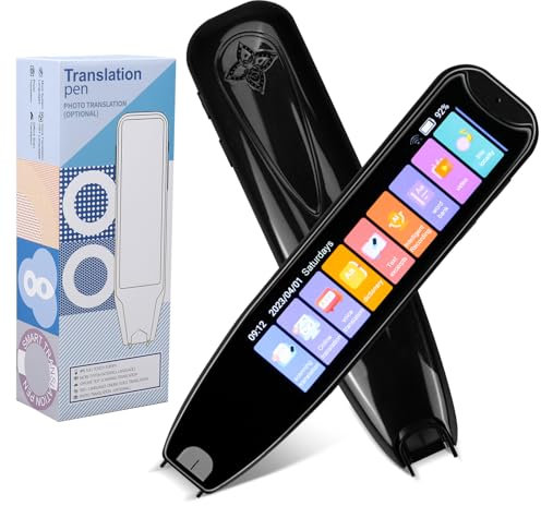 WingFly Scan Reader Pen, 142 Language Translator Device, OCR Digital Pen Reader, Supports Speech & Scan to Text Translation, Smart Voice Translator Pen for Dyslexia, Students, Meetings (Black)