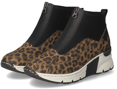 Rieker N6352-90 Schlupfstiefel Textil & Synthetik Damen in braun-Kombi - Gr. 40