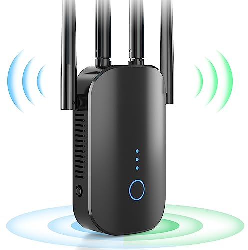 Répéteur WiFi 2025 Nouveau Repeteur WiFi Puissant 1200Mbps Amplificateur WiFi Puissant, Double Bande 5GHz & 2.4GHz WiFi Extender avec WPS, Booster WiFi Compatible avec Toutes Les Box Internets