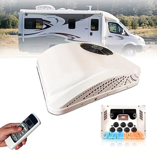 Climatiseur de Camping Car, Climatiseur de Toit de Camping-Car pour camions, Camping-Cars et caravanes, Refroidissement et Chauffage, pour Un Voyage Confortable dans Les remorques et Les,90V