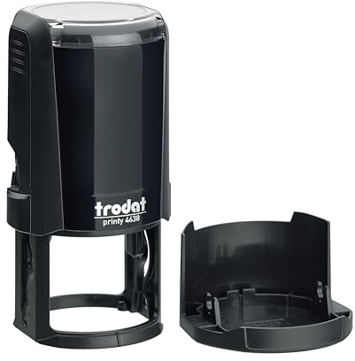 Mister Timbri Timbro Autoinchiostrante Trodat 4638 Ø38 mm Rotondo Personalizzabile - 7 Righe di Testo, Ecologico e Ideale per Dati Aziendali o Firma