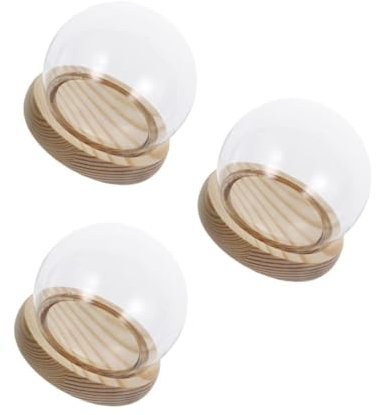 Zerodeko 3pcs Glass Eternal Flower Cover Micro Landscape Glass Dome Cover for Kitchen Garden Cloche