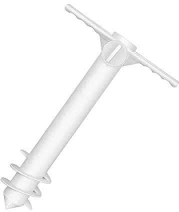 BESPORTBLE Ancoraggio per Ombrellone da Esterno e Trivella per Ombrellone da Spiaggia, Picchetto in Plastica Bianco Leggero e Resistente per Sabbia, Stabilizzatore Antivento per Giornate in Spiaggia