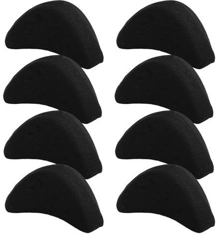 8 PCS Insertos de Relleno Transpirables y Suaves para Dedo del Pie,Rellenos de Dedos de Los Pies,Punteras para Zapatos,Almohadillas para Talón Alto y Alivio del Dolor para Mujeres y Niñas,Color Negro