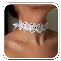 Inateannal Collier Ras Du Cou En Dentelle Gothique Collier De Dentelle Blanche Colliers Courts De Tatouage De Fleurs Creuses Colliers Longs De Chaîne Bijoux Pour Femmes