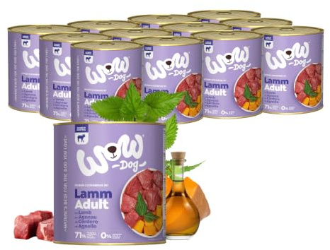 WOW Dog Hunde-Nassfutter mit Lamm 12 x 800g | ohne Getreide & Zucker