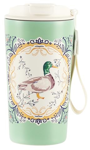500 ml 316 rostfritt stål kaffekopp, 316ss,Tritan kaffemugg, isolerad rostfritt stål kaffebehållare, återanvändbar iskaffemugg, varm kaffe resemugg med sugrör (DUCK-SS316)