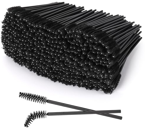 500 Disposable Mascara Wands Eyelash Brush Spoolies for Eyebrow Eye Lash Extension (Black)