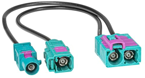 tomzz Audio 1500-079 Antennenadapter Doppel Fakra Kupplung auf 1x Fakra Stecker und 1x Fakra Buchse kompatibel mit Audi Seat Skoda VW