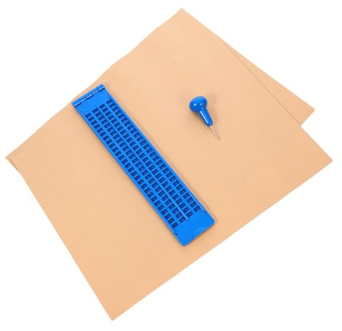Tavoletta Braille Punteruolo e Fogli, Blu in Plastico | Strumenti di Scrittura Braille, Kit Non Vedenti, per Scrivere Braille