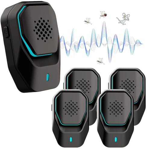 AILEDA Repelente Ultrasónico de Plagas, 4 Pack Electrónico Repelente Mosquitos Insectos Control de Plagas, para Interiores Anti Cucarachas,Moscas,Mosquitos,Ratones,Arañas