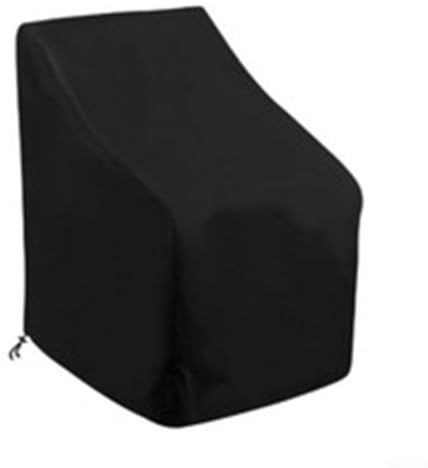 Yuanpgky Housse de chaise de jardin imperméable en tissu Oxford 190T/210D pour mobilier de terrasse - Protection UV et anti-poussière avec sangles réglables - Noir/gris (210D : 64 x 64 x 70/120 cm