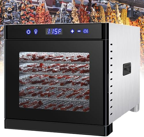 pealiritansemen Essiccatore Elettrico per Alimenti - Essiccatore per Frutta Secca da 700 W per Uso Domestico, con Timer da 0 A 24 Ore, Essiccatore per Erbe Aromatiche, Snack per Cani, Carne Black