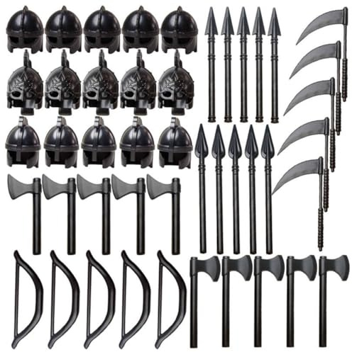 BlocteckToy Militär Waffen Set, Mittelalterliche Militär Waffen Schwerter Speere Hellebarden Bögen und Armbrüste Bausteine-Set für Erwachsene und Jugendliche, Kompatibel mit Aller Großen Marken