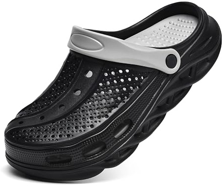 Arch Support Garden Clogs & Mules Orthopedic Shoes for Women and Men Sandals Pillow Recovery Fasciitis Feet Insoles,Black Grey,4/5UK