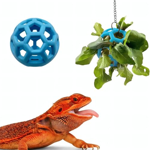 HanTang 2er-Pack Bartagamen Futterball, Interaktives Reptilien Futterspielzeug für Echsen, Geckos & Kleintiere, Beschäftigung & Terrarium Zubehör