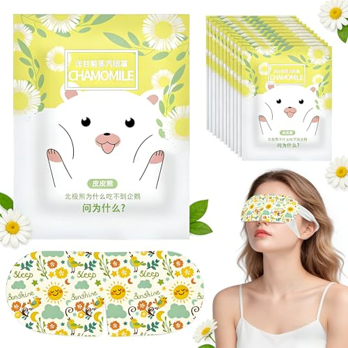 25-Pack Self Heated Eye Mask | Disposable Steam Eye Mask for Dry Eyes, Migraine & Tension Relief | Moisturizing Heat Eye Mask | Soothing Moist Heat for Deep Relaxation & Sleep (Chamomile)