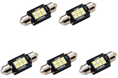 LED 12V Soffitten 31 mm Innenraum PKW Auto Ersatz Beleuchtung warmweiß kaltweiß weiß (warmweiß, 5 Stück)