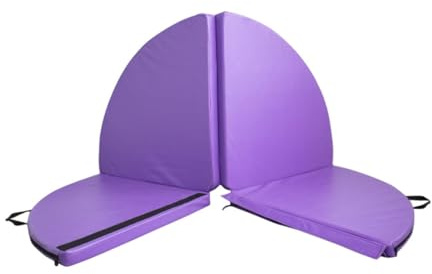 ICDKOYK Träningsmatta Dans Gymnastik Pilatesmatta Mångsidig Rund Hemmagym Enkel Rengöring Ger Dämpning Och Hopfällbar Poledance Bärbar Yoga Fitness, Purpur, Diameter 1.2 m