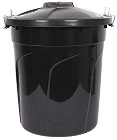 Cofan Cubo de Basura | Color Negro | Capacidad 51 L | Con Asas de Cierre Incorporadas Metálicas| Cubo de Basura con Tapa