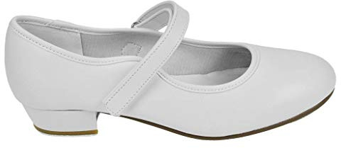 Starlite Backflip White PU Tap Shoes, Low Heel 12 UK Child