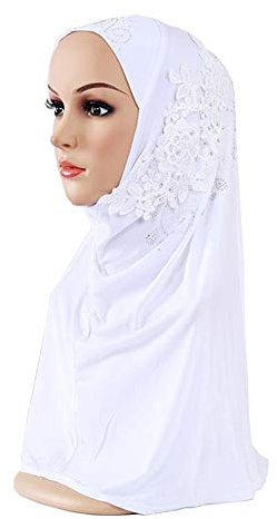 Amorar Hijab Kopftuch Muslimische Frauen Turban Kopfbedeckung Halstuch Haartuch Abaya Dubai Frauen Elegante Gesichtsschleier Hidschab Schal Beanie Bandanas Chemo Kappe