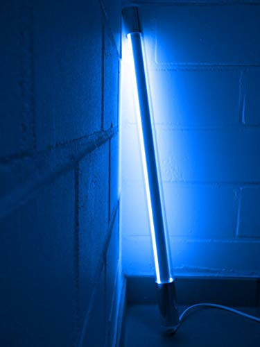 Licht-Idee Led Leuchstab mit Blendschutz bruchsicher IP20 63cm blau mit Anschlußkabel und Schalter in weiß, 10Watt Party Deko Schaufenster farbig bunt energiesparend