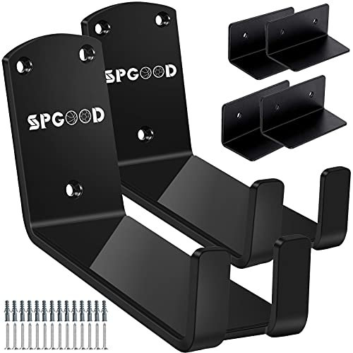 SPGOOD Fahrrad Wandhalterung 3 in 1 Fahrradhalterung, Aufhängung Fahrradhalter 2X Stützwinkel 2X Chutzpads Tragkraft 32KG für MTB,E-Bikes,Rennrad（2PCS