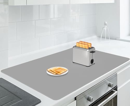 AECHY Silicone Mat for Worktops, 90 x 60 x 0.2cm, Dark Gray | Heat Resistant, Waterproof, Extra Large, Nonstick Craft Mat, Kitchen Table Placemat, Countertop Protector