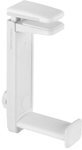 Mars Gaming MHH2, Support De Casque, Crochet Et Support, Gestion des Câbles, Hauteur Réglable, Blanc.