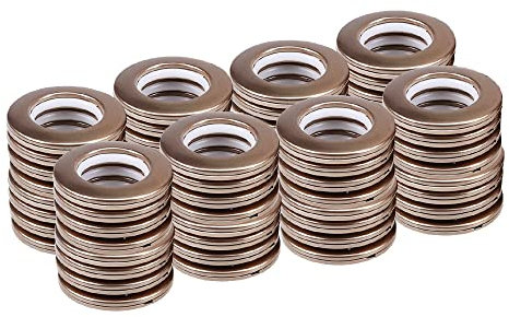 Coqlycot Vorhänge Ösen Scheiben,64 Stücke Kunststoff Stoffoesen Ösenzange Set Gardinen Zubehoer für Stoffloch (Kaffee)