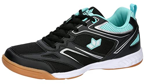 Lico Chaussures de Sport d'intérieur Unisexes, Noir, Turquoise, argenté, 42 EU