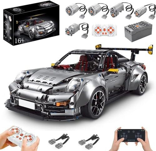 Technik Auto für Porschor GT2 RS, Mit Motoren Set, 1:8 Groß Auto Modellbausatz, 3389-tlg Klemmbausteine Technik Rennauto MOC Bauset