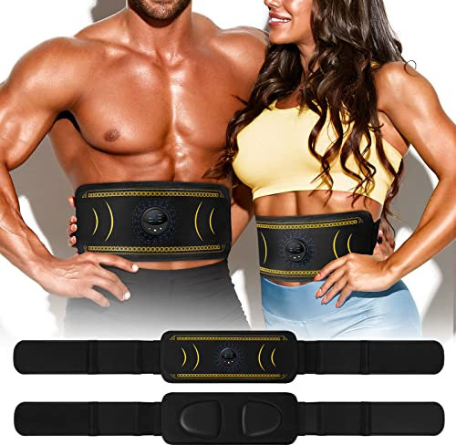 Hiviss EMS Trainingsgerät, Bauchtrainer Elektrisch, EMS Bauchmuskeltrainer, USB-tragbare Elektrische ABS-Stimulatoren, 6 Modi und 15 Intensitäten Bauch Trainingsgerät für Zuhause